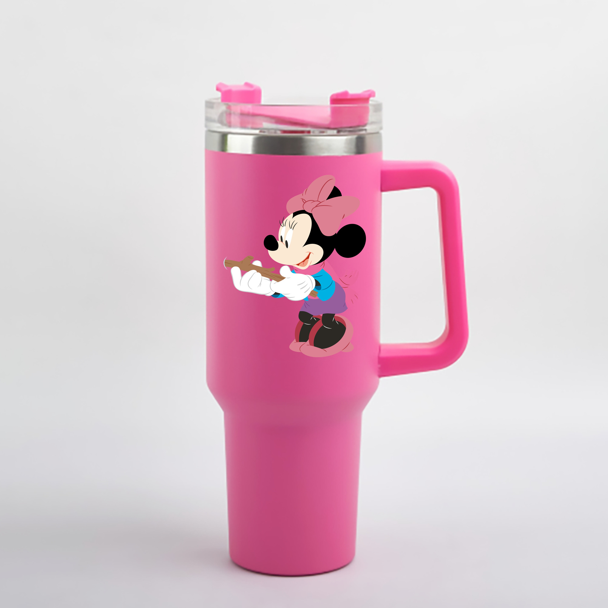 （画像用） ミッキーマウス Mickey Mouse 1200mL車用タンブラー - クリスタルステッカー（プラスチックストロー付き）